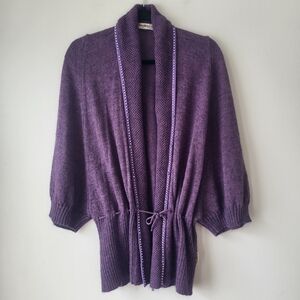 Bianca Maria Caselli Purple Knit Whimsigoth Retro Style Cardigan